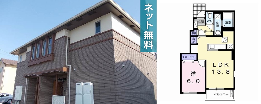 ボヌール旭野 101の外観と間取り図