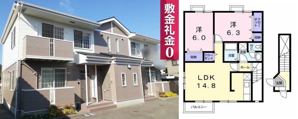 パルシモン II 201の外観と間取り図