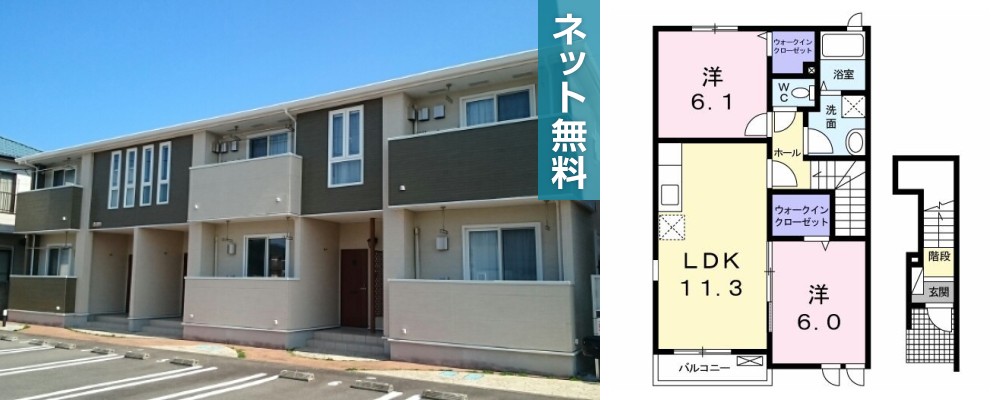 プランドール アン 201の外観と間取り図