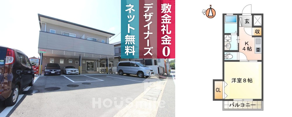 住吉 アパート 1K 102の外観と間取り図