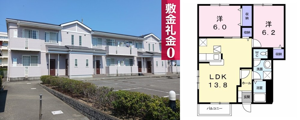 サンシェールB 101の外観と間取り図