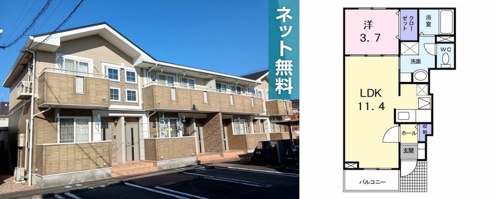 ティファニーハイツ II 101の外観と間取り図