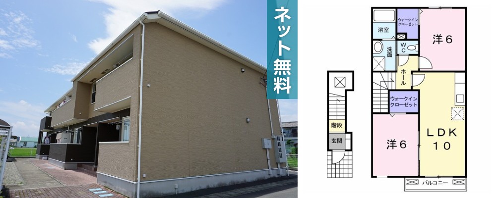 サニーブライト B 205の外観と間取り図