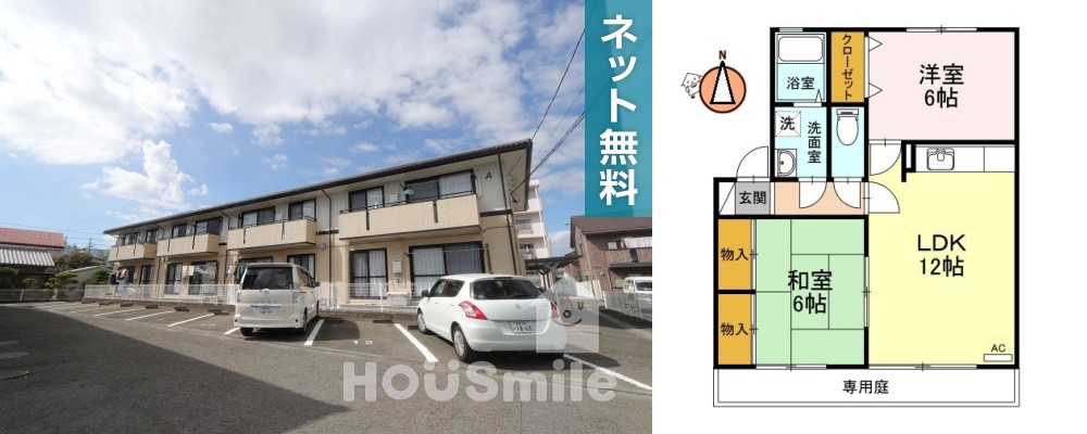レジデンス矢三A 101の外観と間取り図