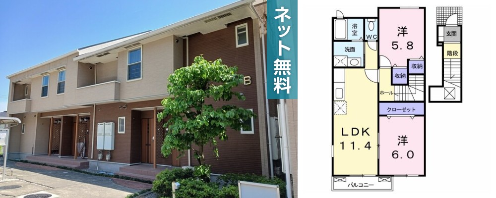 サンシャインオールウェイズB 203の外観と間取り図