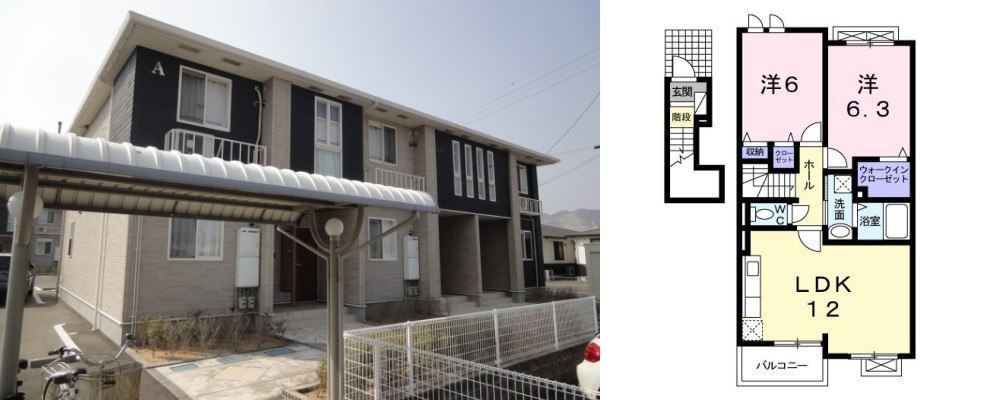 カーサ フェリーチェ A 202の外観と間取り図