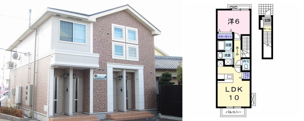 サンハウスIII 201の外観と間取り図