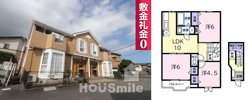 アムール・ハザカD 201の外観と間取り図