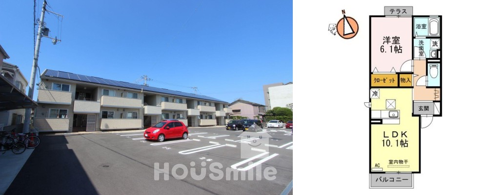 Ms’弐番館 101の外観と間取り図