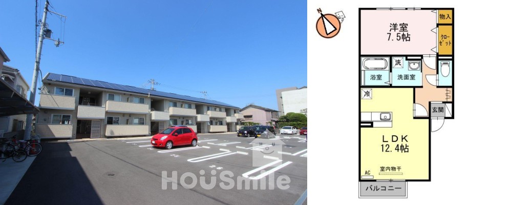 Ms’弐番館 208の外観と間取り図