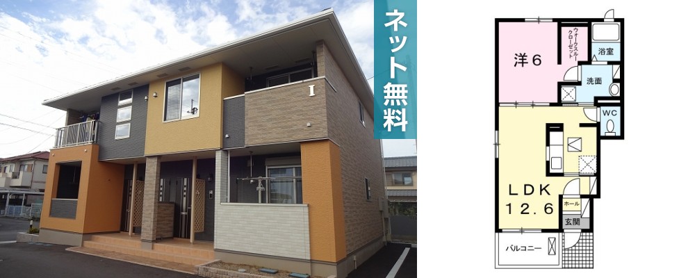 ブリエI 101の外観と間取り図