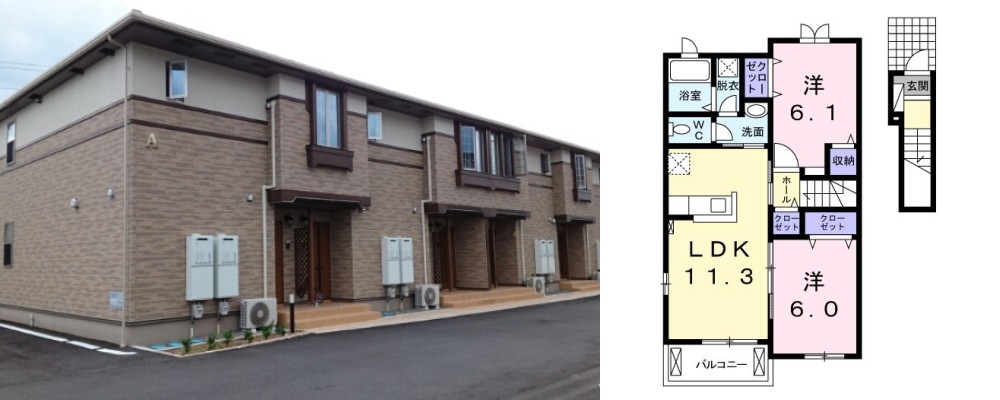 ルミエール A 205の外観と間取り図