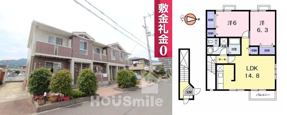 メゾン パサニアC 203の外観と間取り図