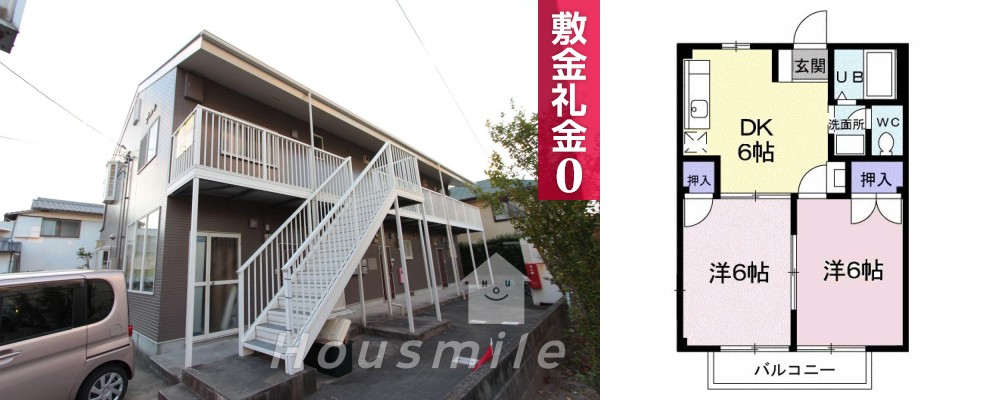 ラフォーレ 202の外観と間取り図