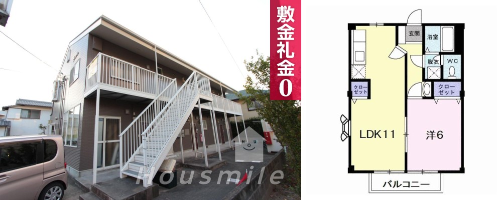 ラフォーレ 203の外観と間取り図