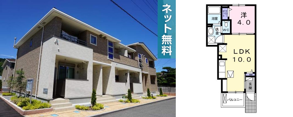 ライオンハートA 102の外観と間取り図