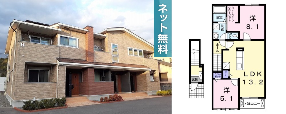 ライオンハートB 203の外観と間取り図