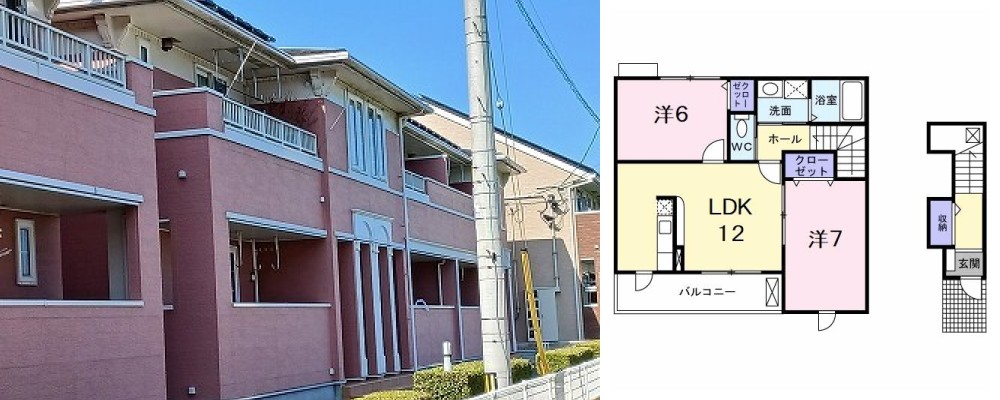 セント・フローラ B 201の外観と間取り図
