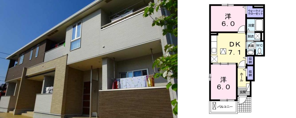 カーサ・フェリーチェ 101の外観と間取り図