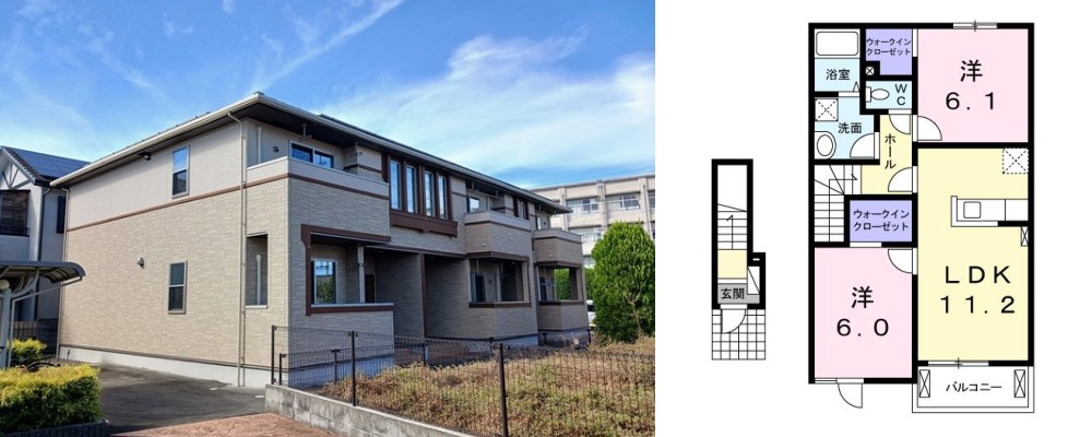エー エンジェル 202の外観と間取り図