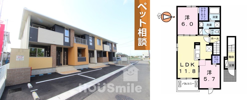 エヴェリーナIII 201の外観と間取り図