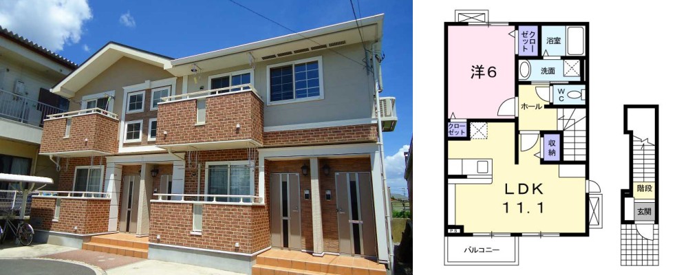 カリーノ・デフィー 201の外観と間取り図