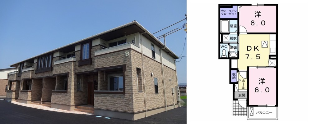 グランデ 成長 B 103の外観と間取り図