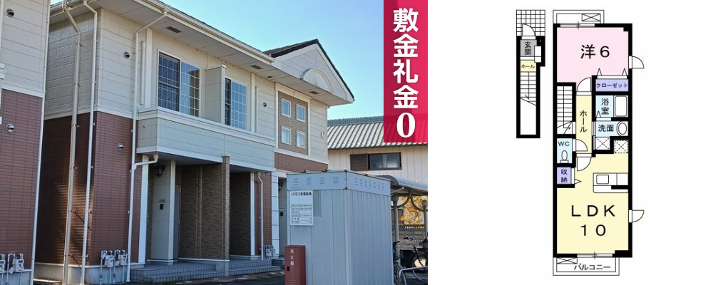 ソレイユ北島II C 201の外観と間取り図