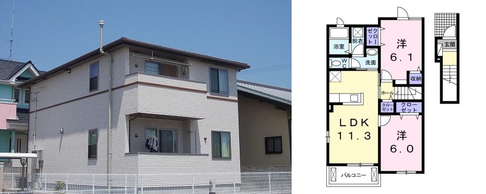 パノラマ ビューイング 201の外観と間取り図