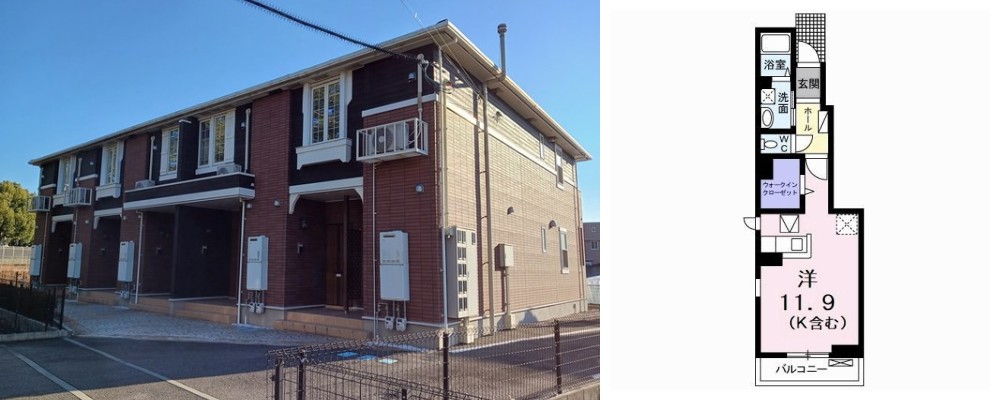 クレシェンドアルファ 106の外観と間取り図