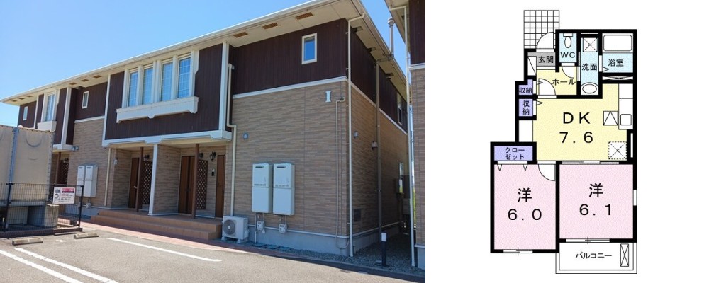 メゾン・M I 101の外観と間取り図