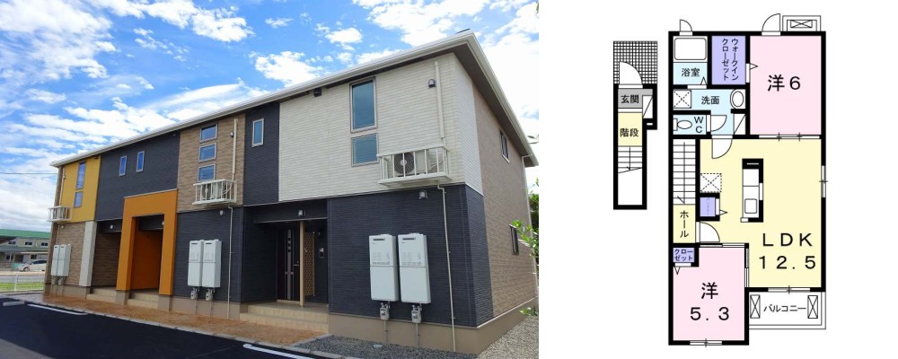 キャッツ アイ 201の外観と間取り図