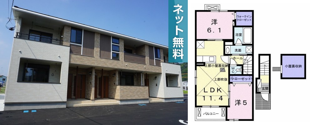 ヴィラコート 201の外観と間取り図
