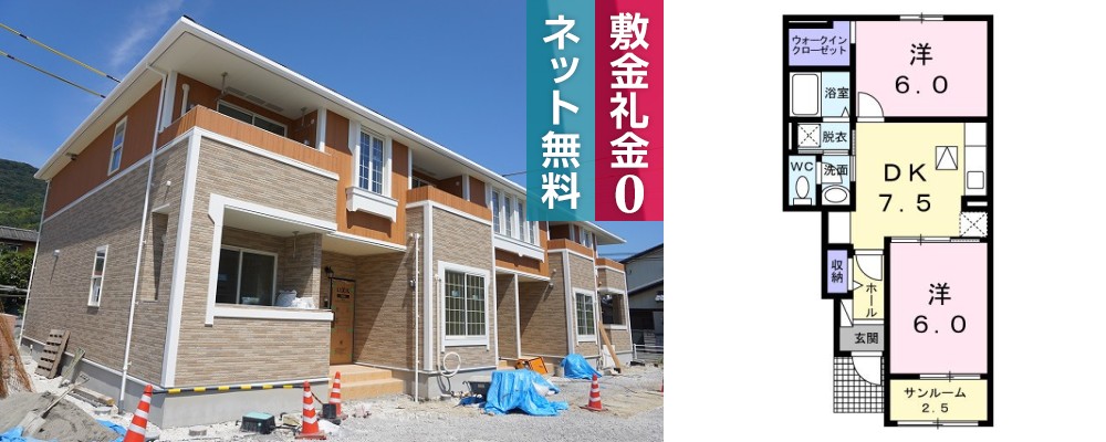 シェルブルー B 103の外観と間取り図