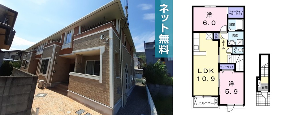 シェルブルー C 202の外観と間取り図