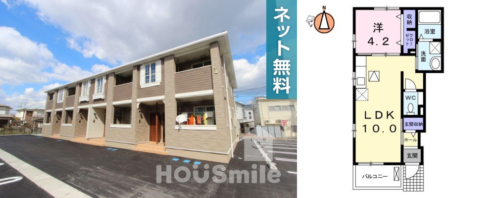 ラ・ドゥサーI 101の外観と間取り図