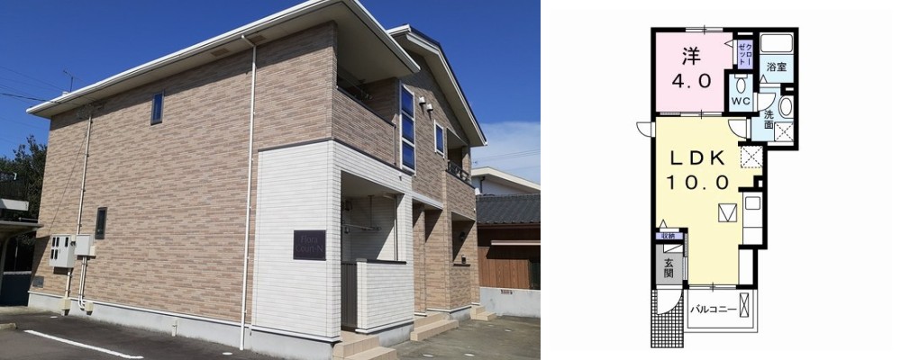 フローラコート・N 101の外観と間取り図