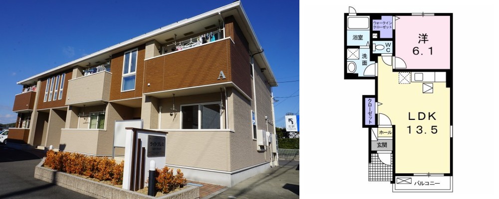 ライトブレス A 103の外観と間取り図