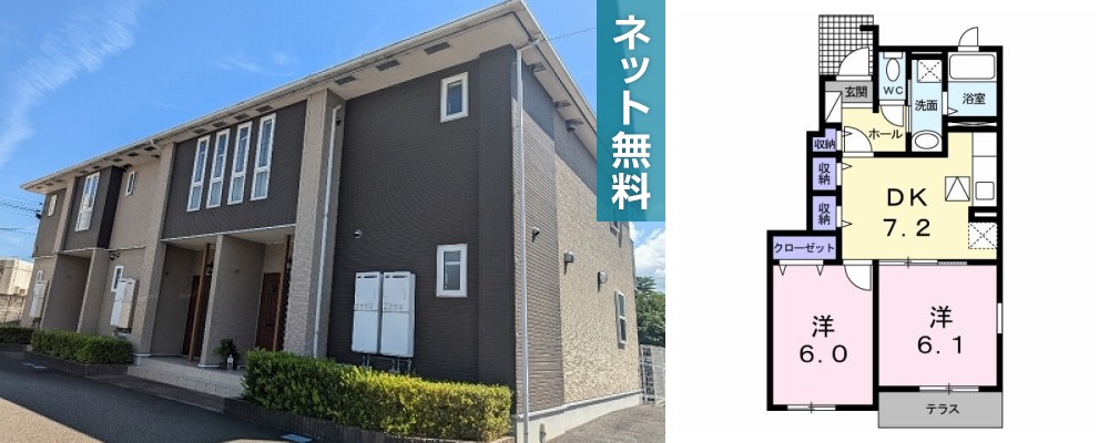 フォレスト ヴィラA 101の外観と間取り図