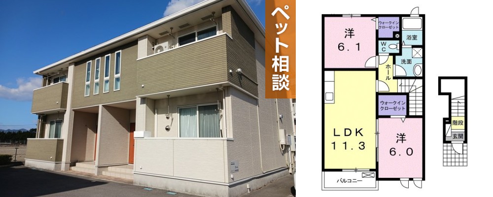 プチメゾンf 201の外観と間取り図