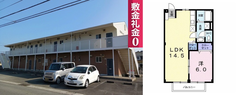 武中ハイツ 102の外観と間取り図