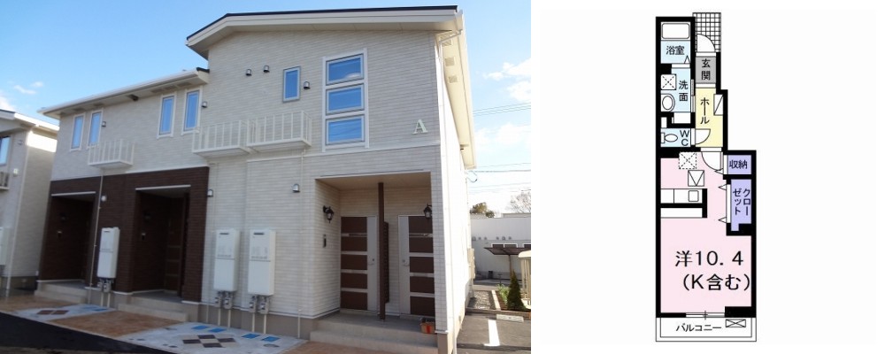 フラン・メゾン A 102の外観と間取り図