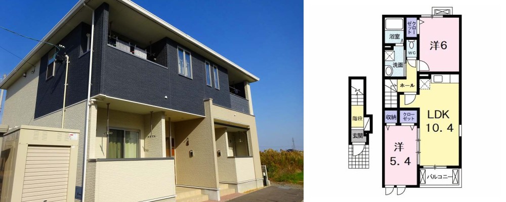 カーサ デッレ アルピA 202の外観と間取り図