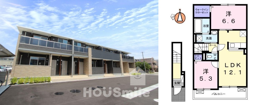 グレイス・ヴィラII 202の外観と間取り図