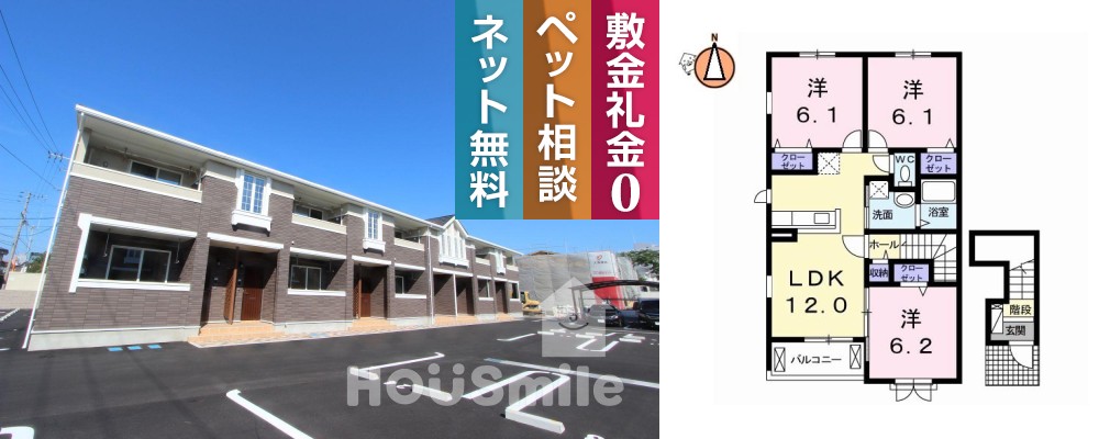 ナイトA 201の外観と間取り図