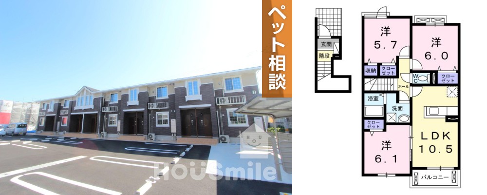 ナイトB 202の外観と間取り図