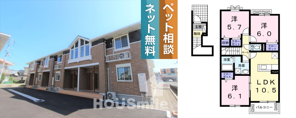 エスポワール I 202の外観と間取り図