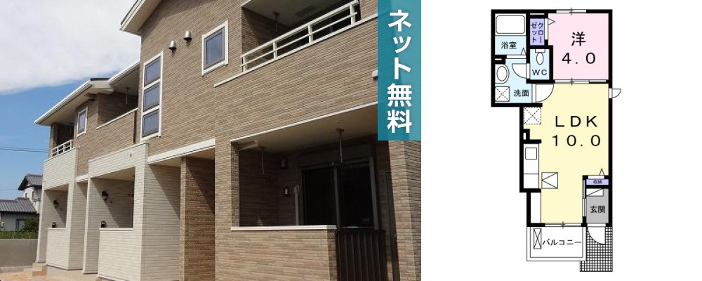 コーポ・マリ 103の外観と間取り図