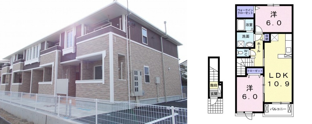 ラ・ラフレシールI 203の外観と間取り図