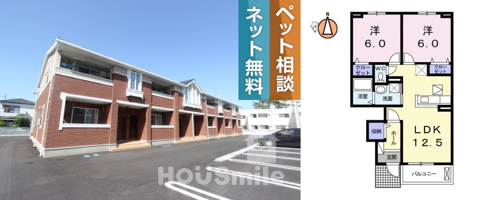 フランメゾン南沖洲A 103の外観と間取り図